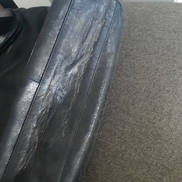 COACH Audry Shoulder Tote Bag Perforated Black Patent Leather - Picture 5 of 9